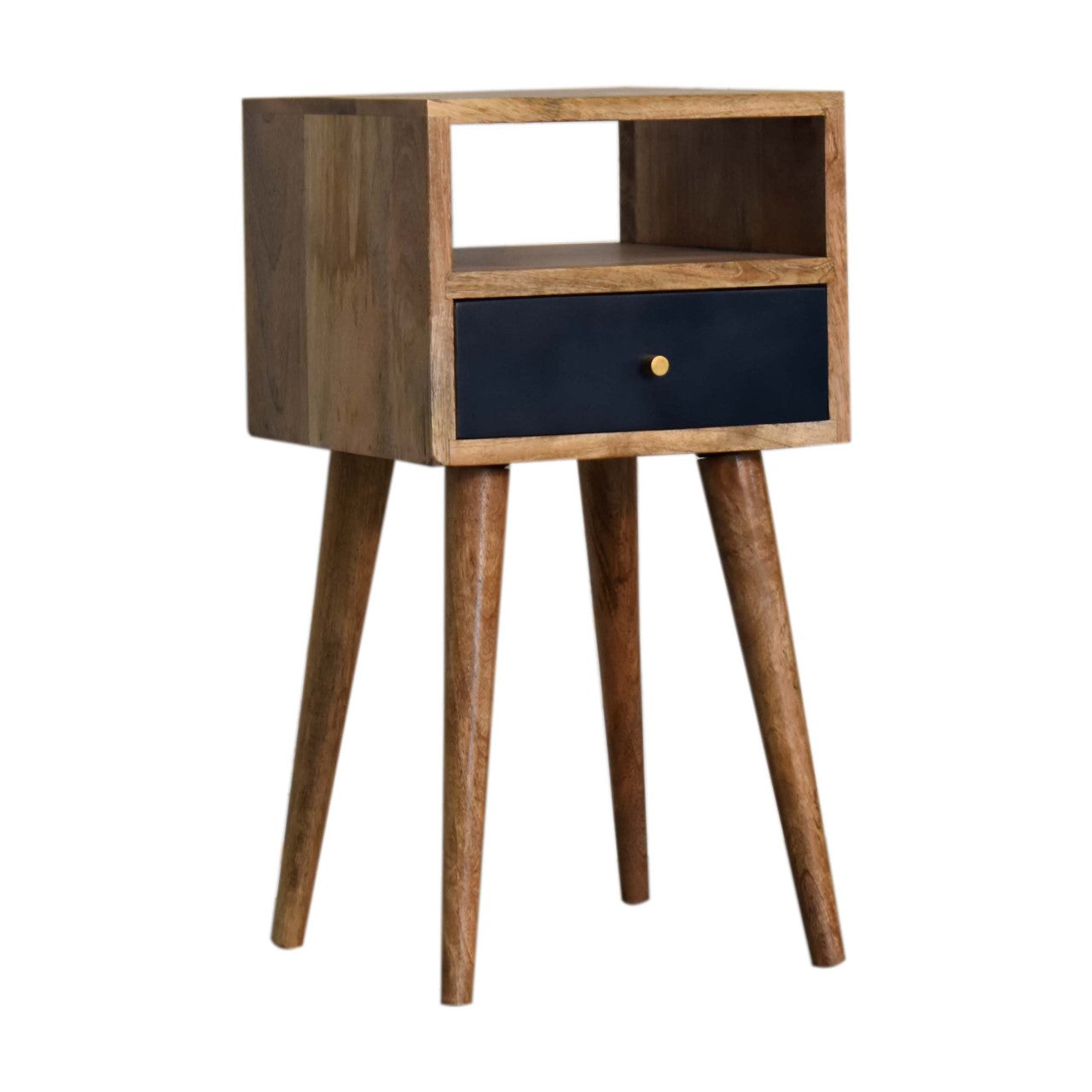 mini navy blue hand painted bedside