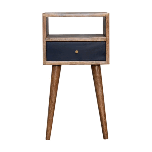mini navy blue hand painted bedside