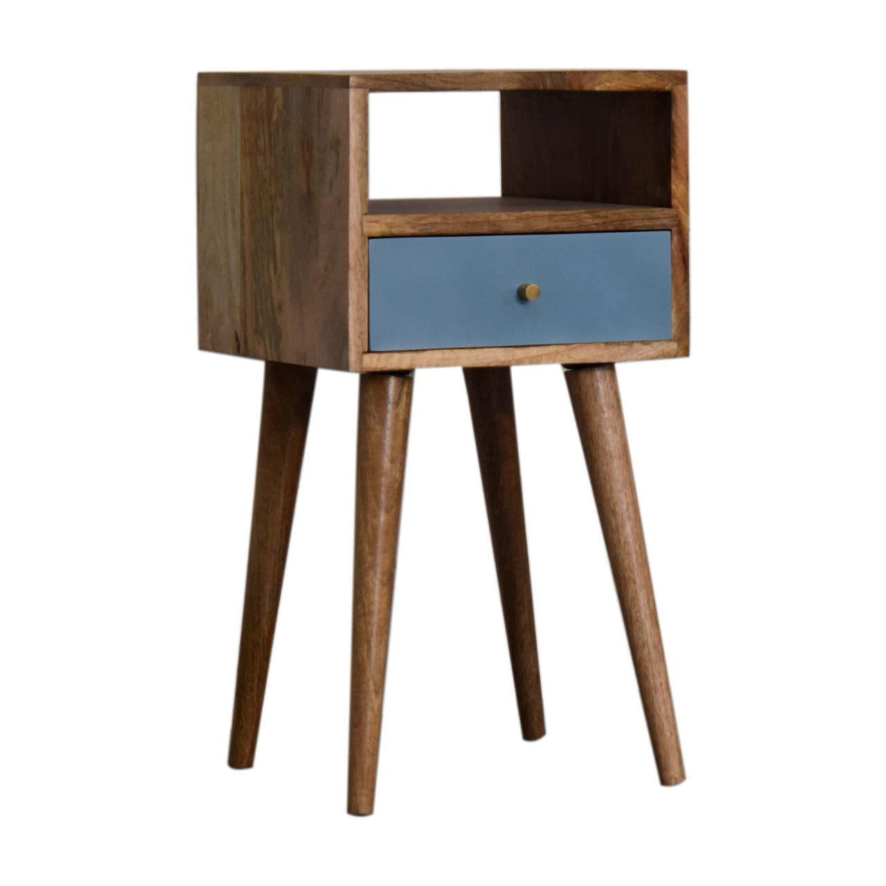 mini blue hand painted bedside