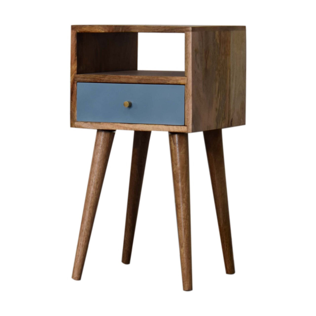 mini blue hand painted bedside