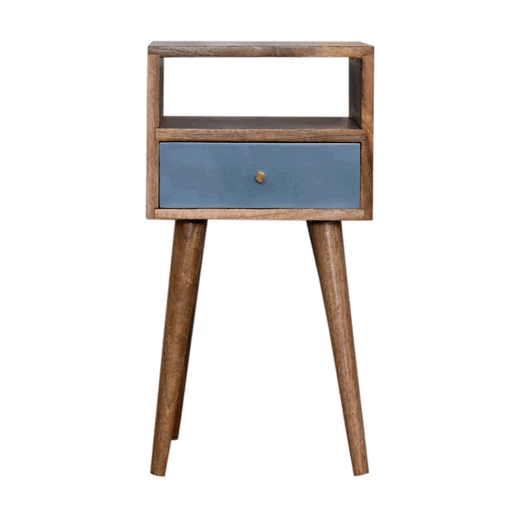 mini blue hand painted bedside