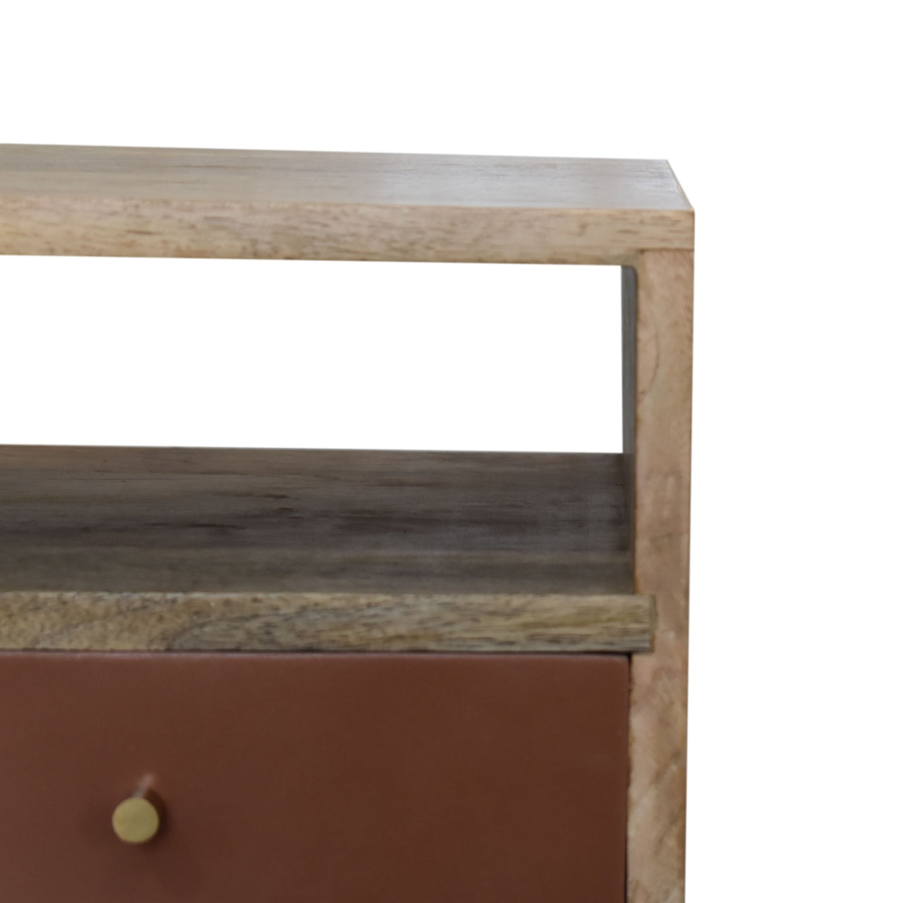 mini brick red hand painted bedside