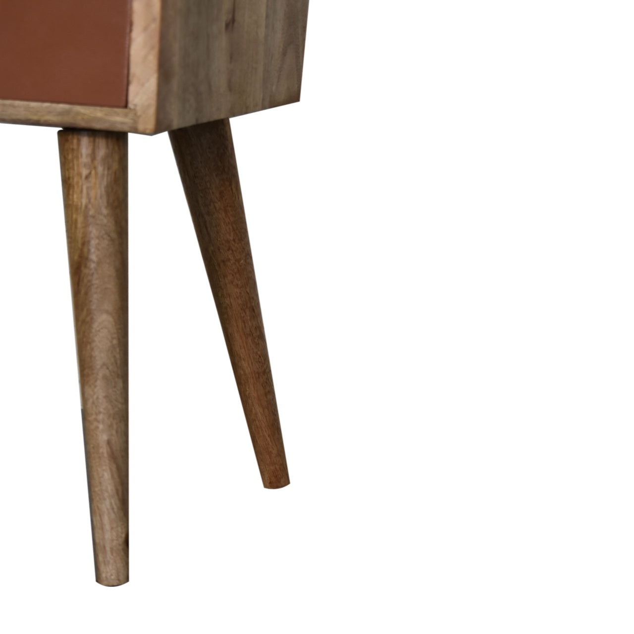 mini brick red hand painted bedside