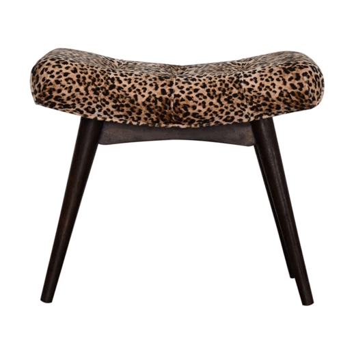 leopard print curved bench