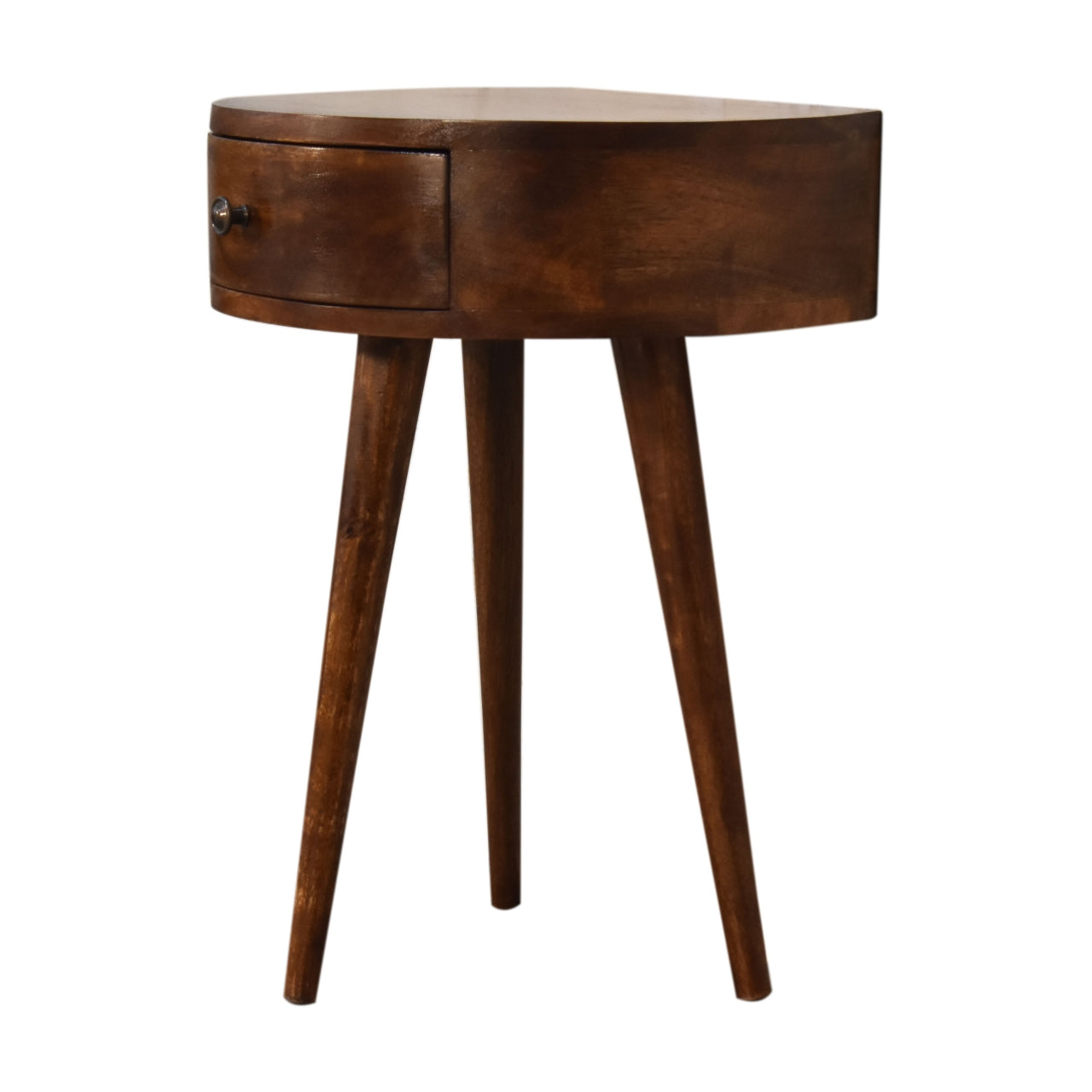 chestnut semi circle bedside