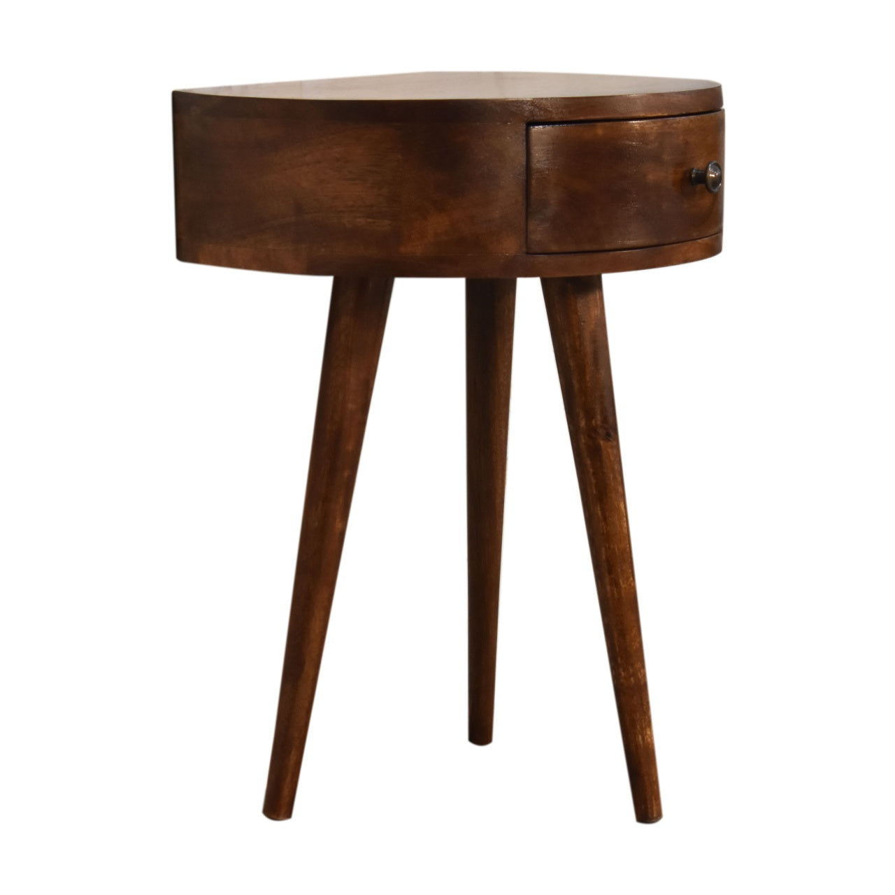 chestnut semi circle bedside