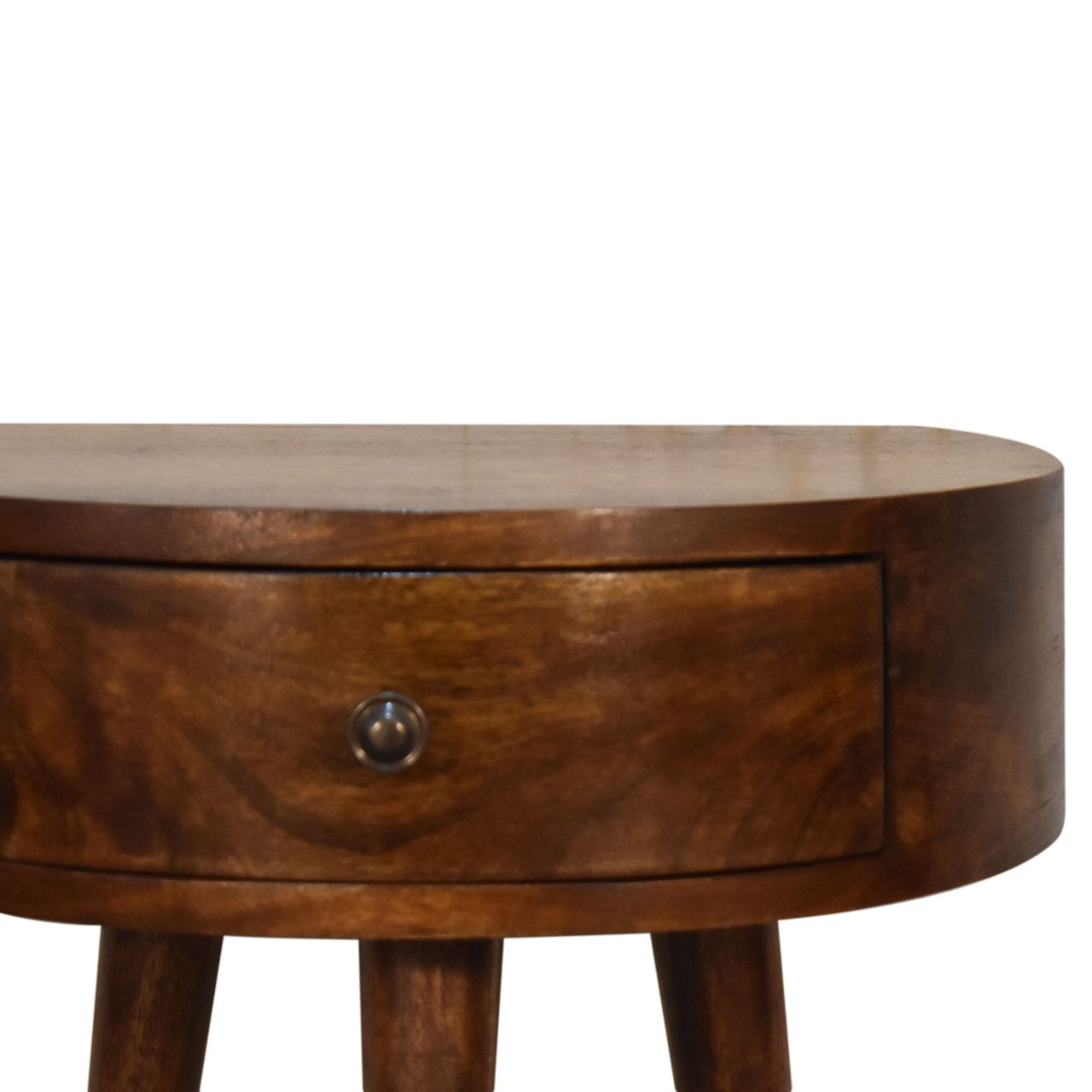 chestnut semi circle bedside