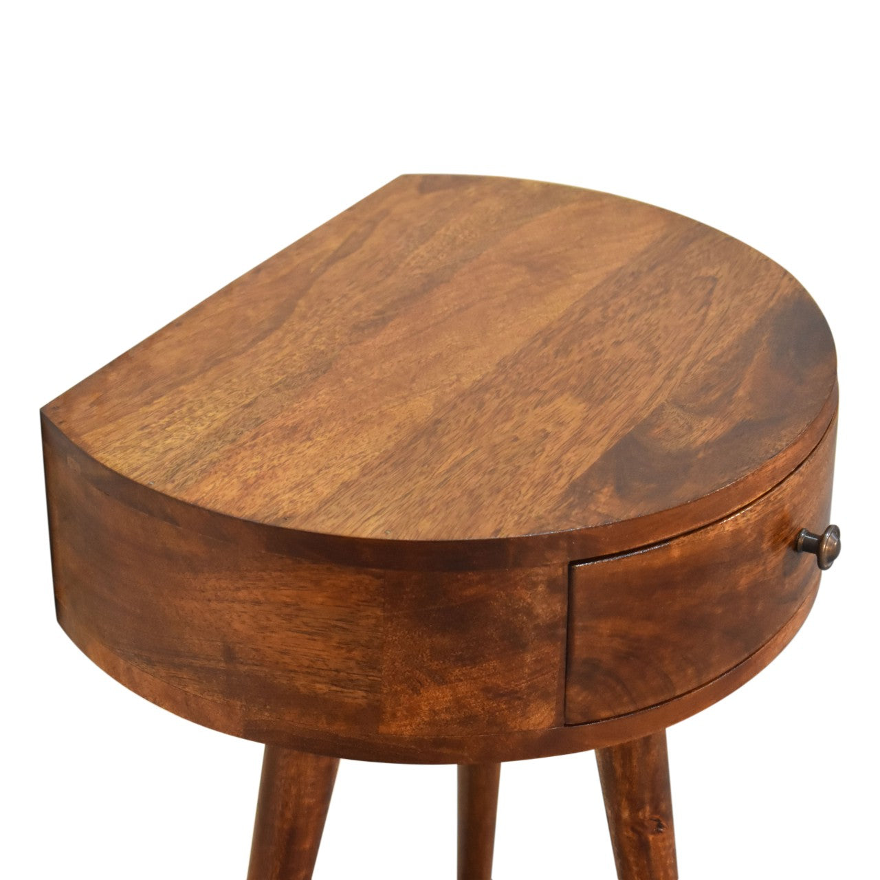 chestnut semi circle bedside