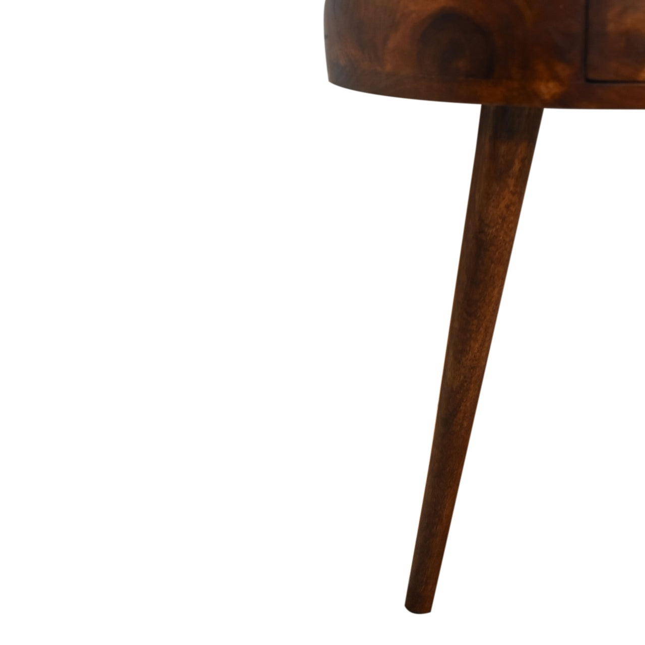 chestnut semi circle bedside
