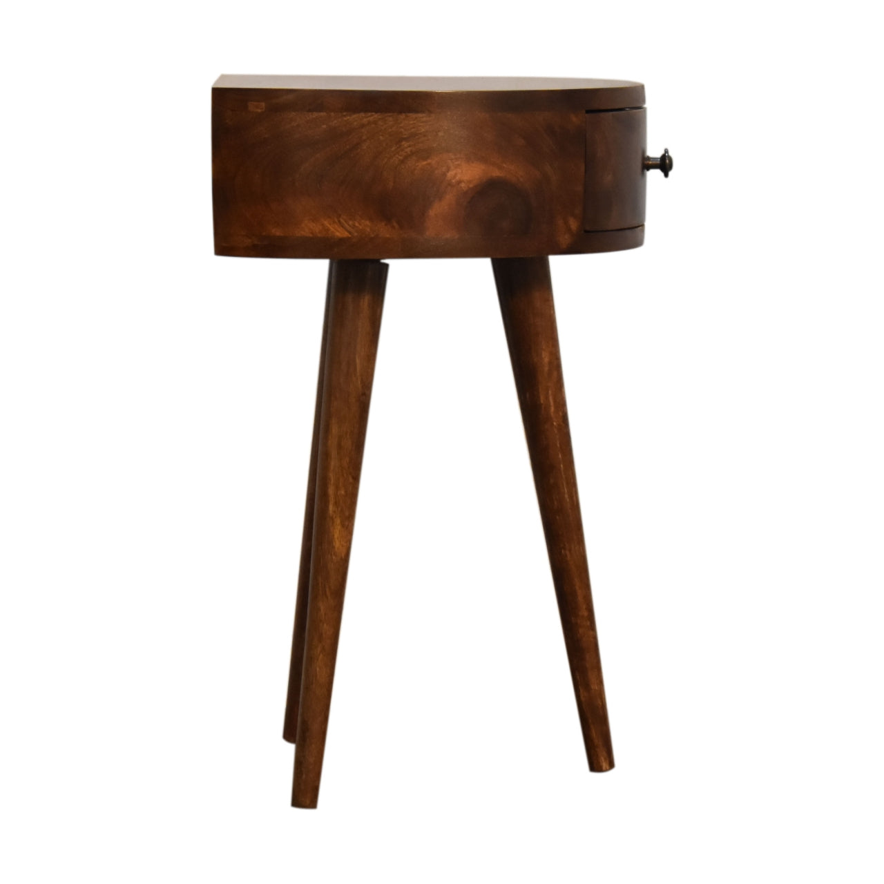 chestnut semi circle bedside