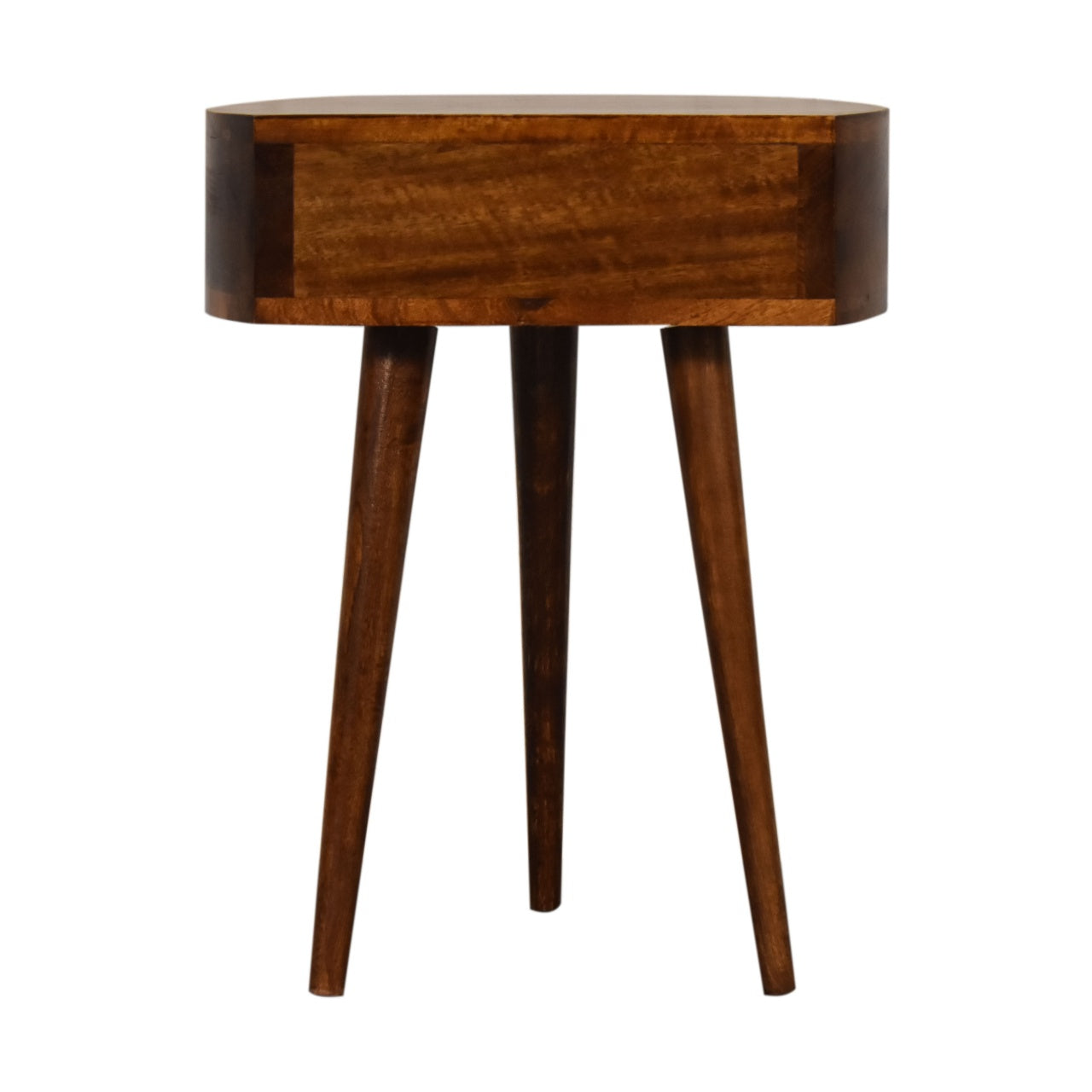 chestnut semi circle bedside