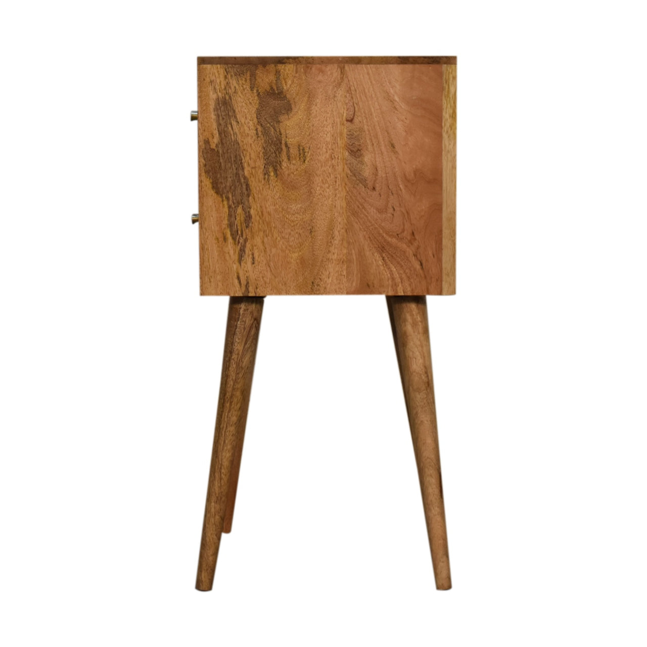 mini cube carved 2 drawer bedside