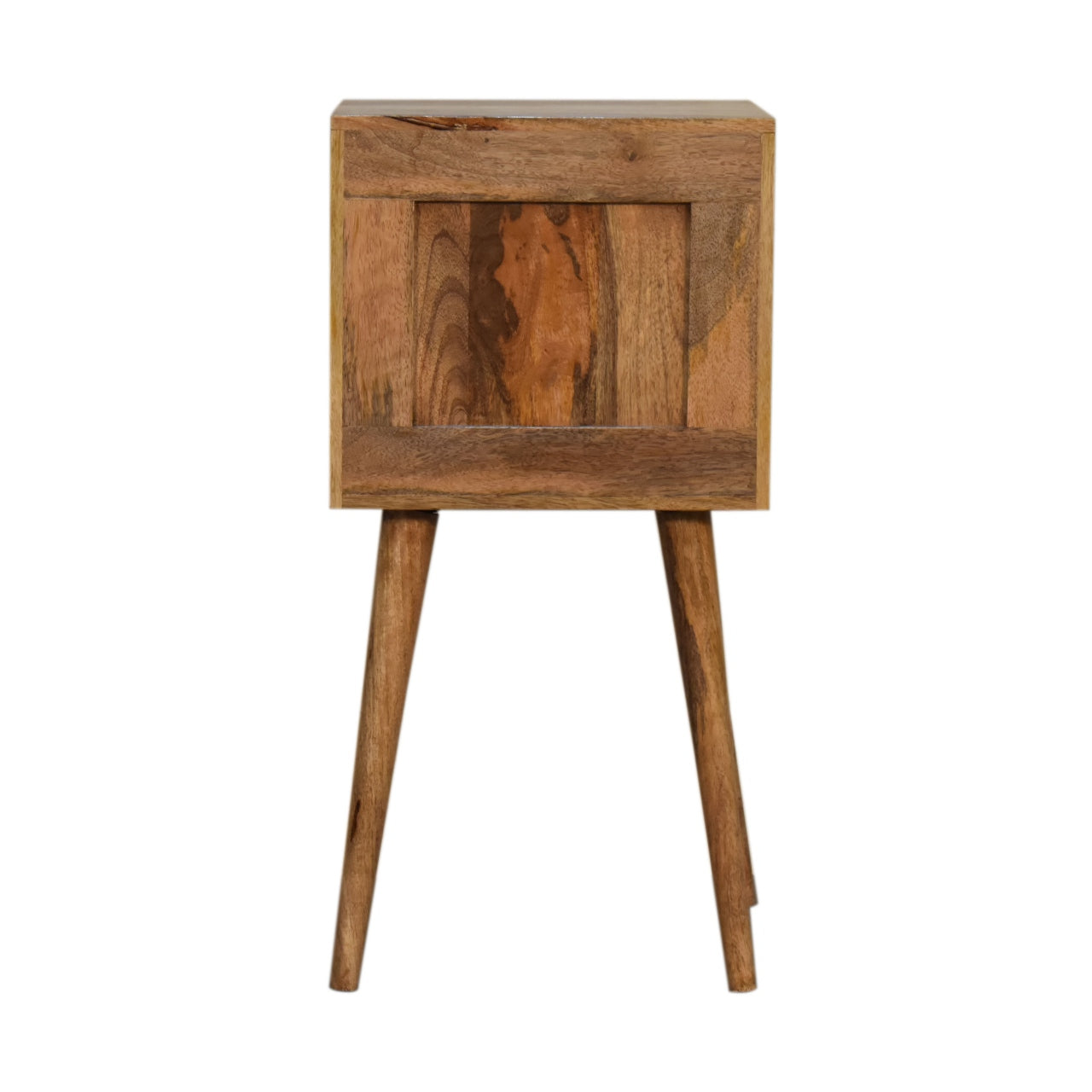 mini cube carved 2 drawer bedside
