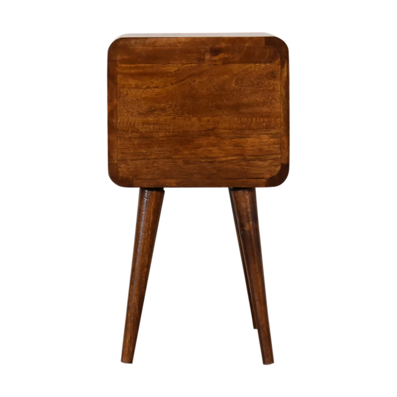 mini chestnut curved bedside