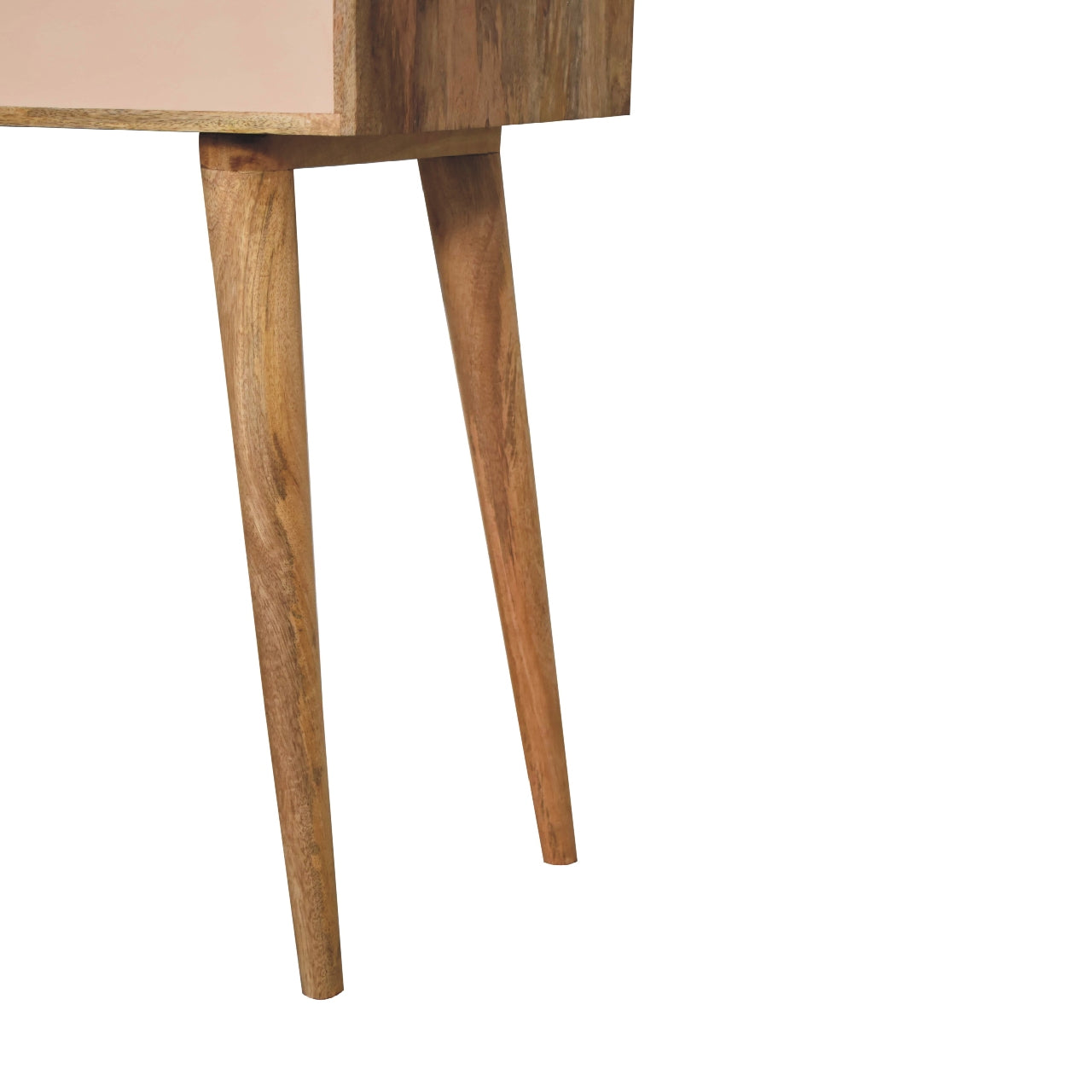 mini blush pink dressing table with foldable mirror