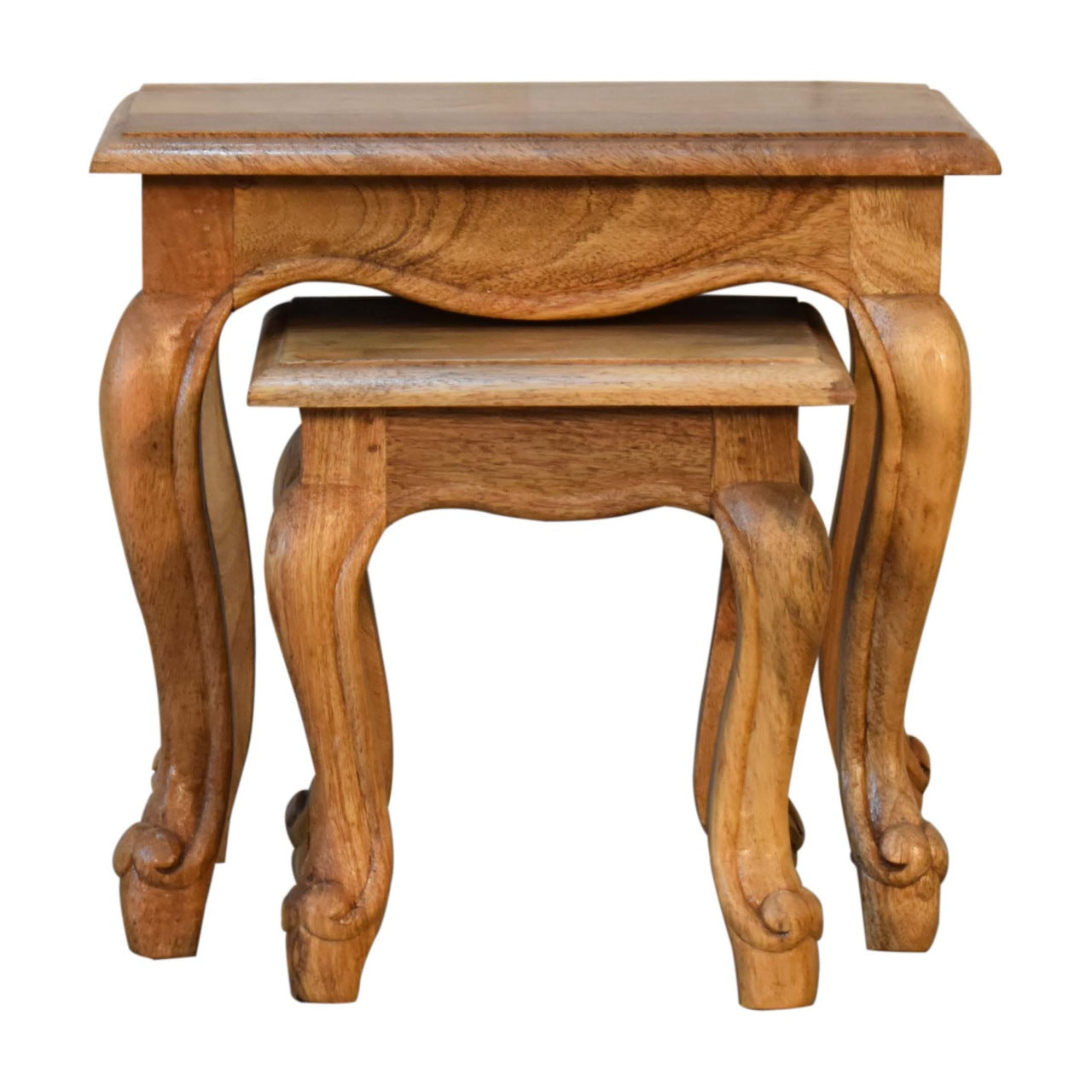 oak ish french style nesting tables