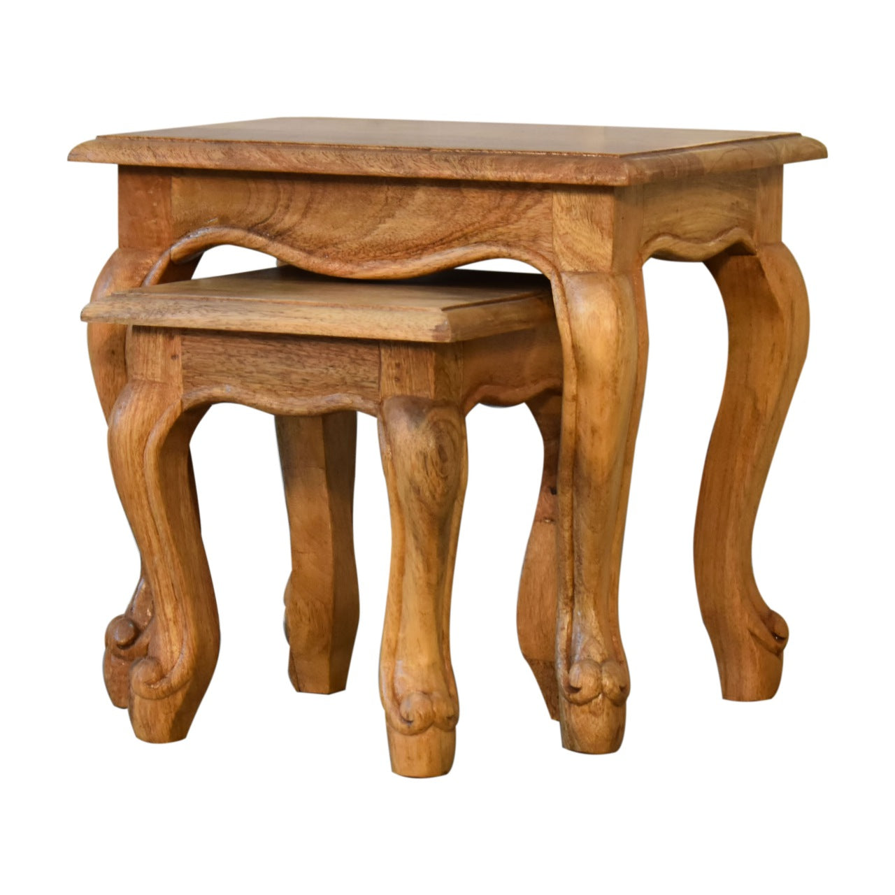 oak ish french style nesting tables