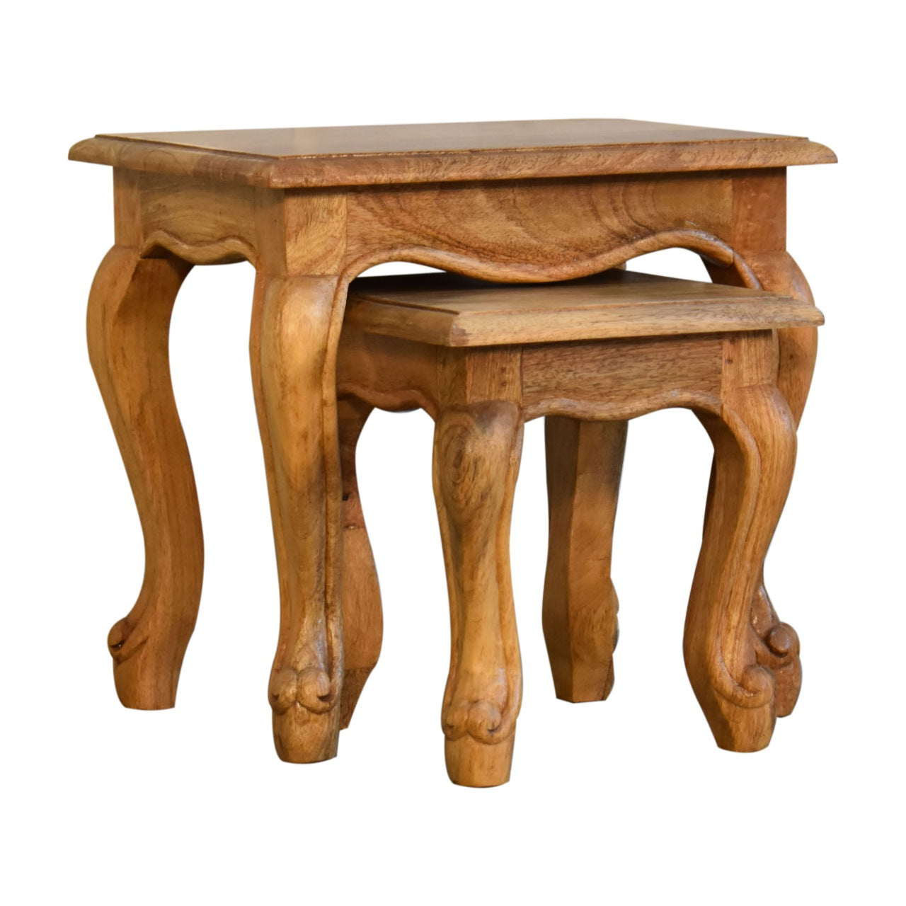 oak ish french style nesting tables