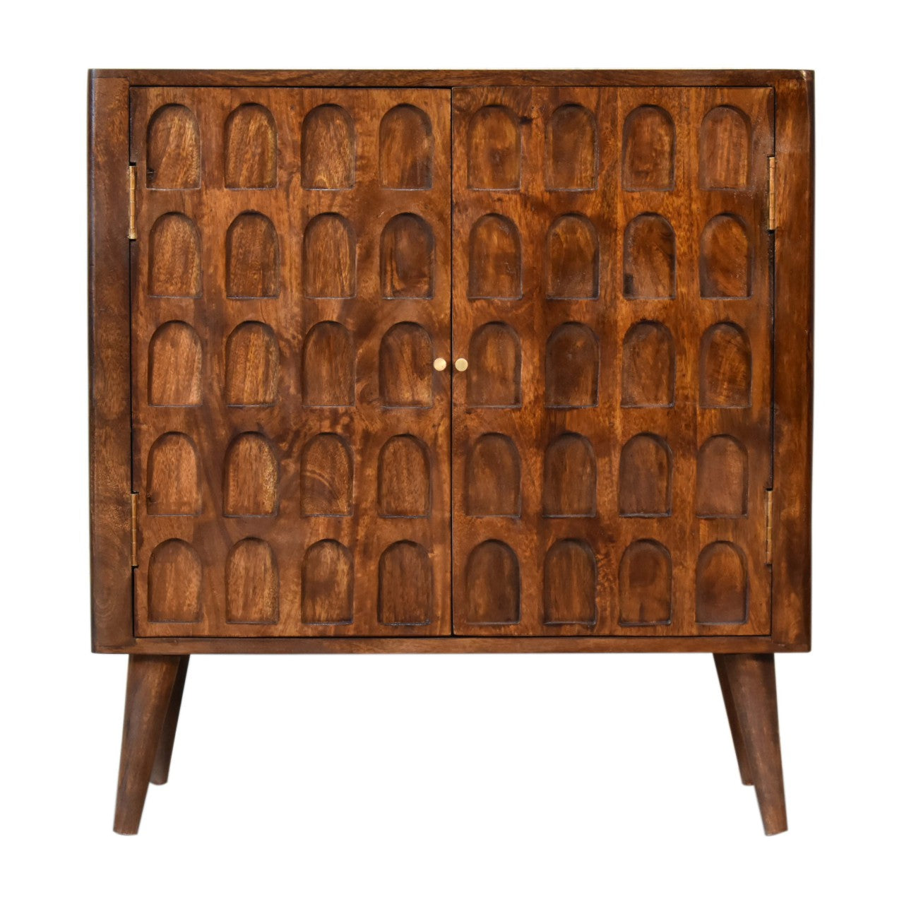 chestnut arch cabinet
