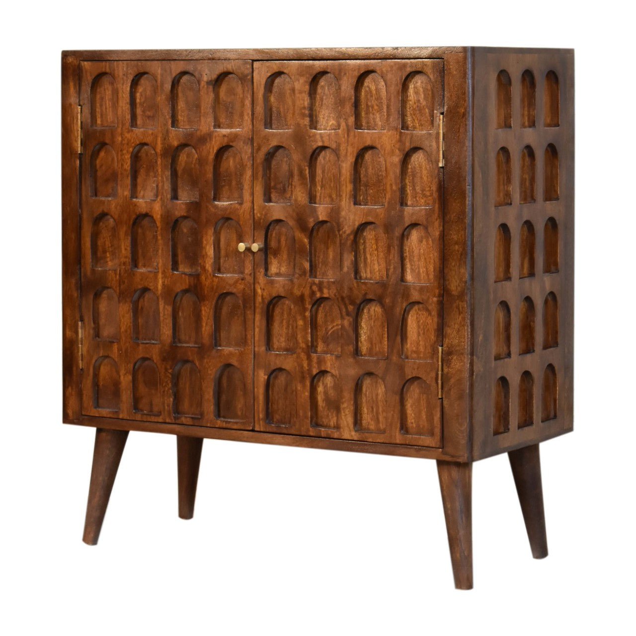 chestnut arch cabinet