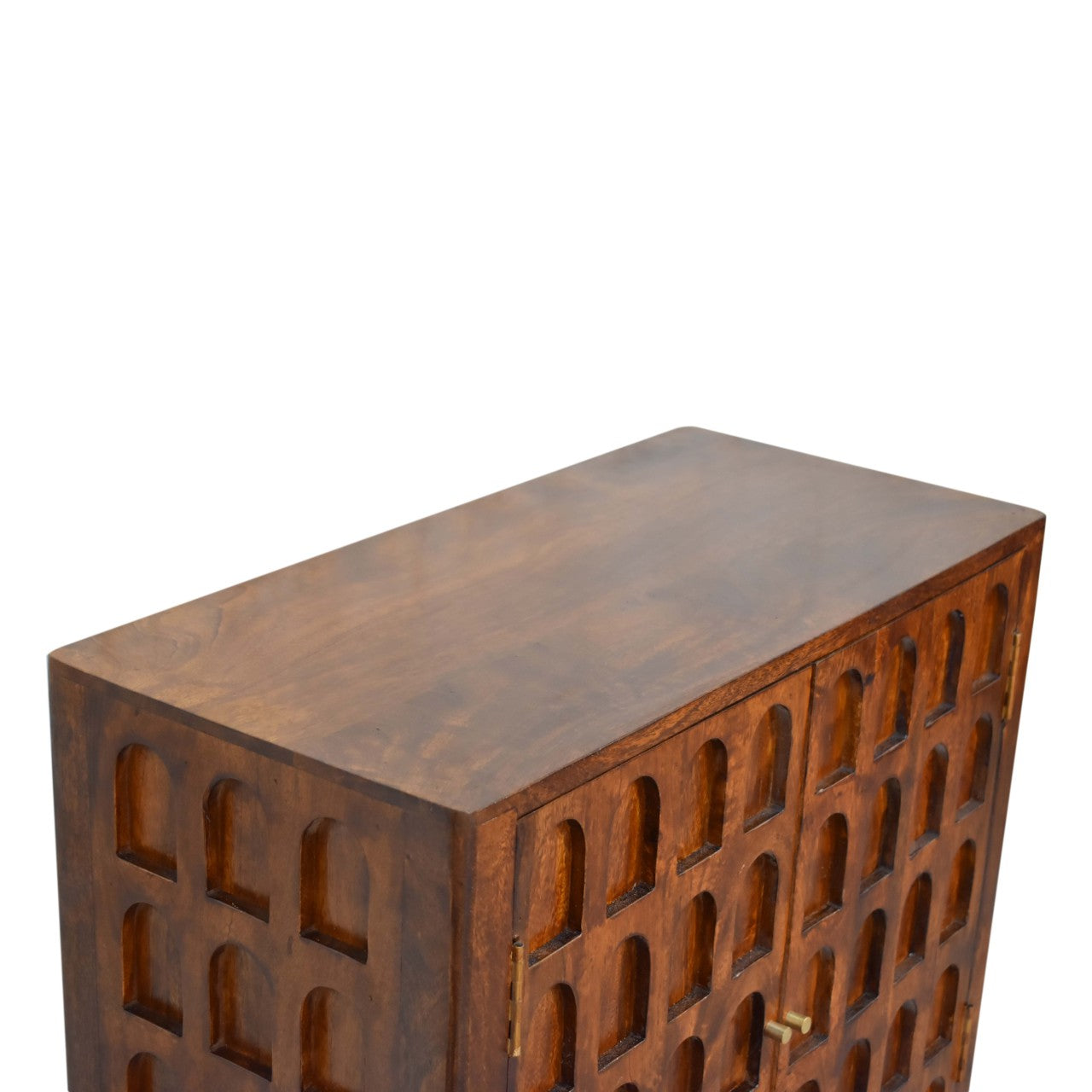chestnut arch cabinet