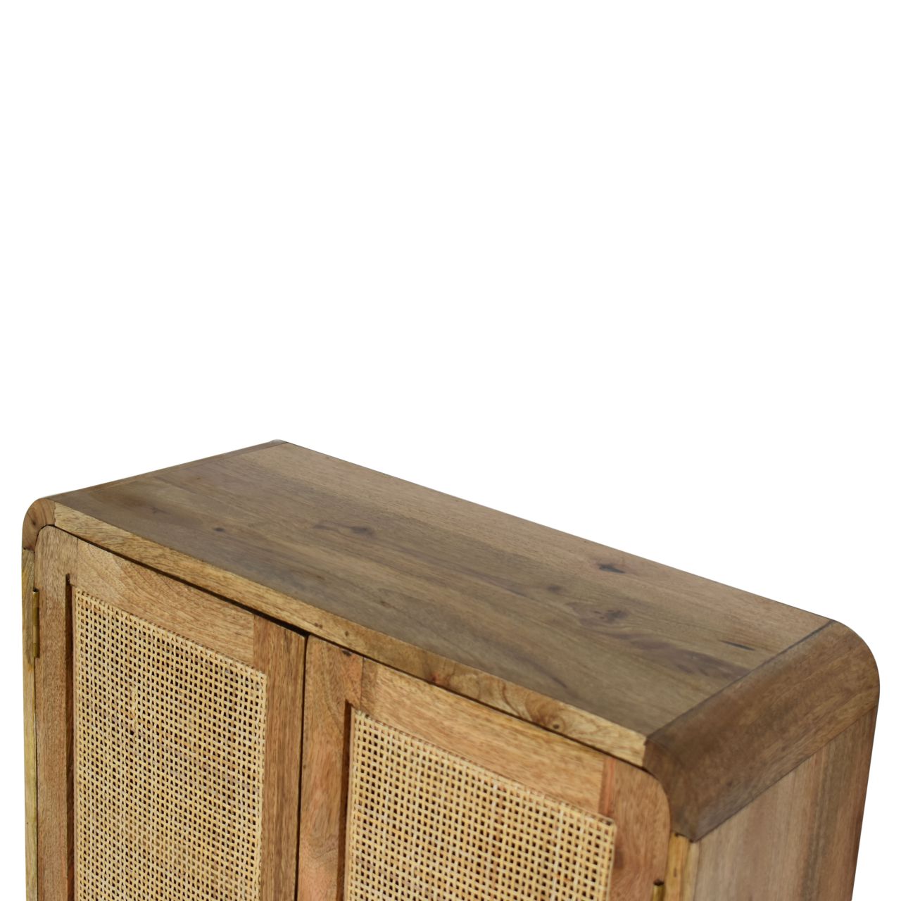 grey washed wall mounted woven cabinet