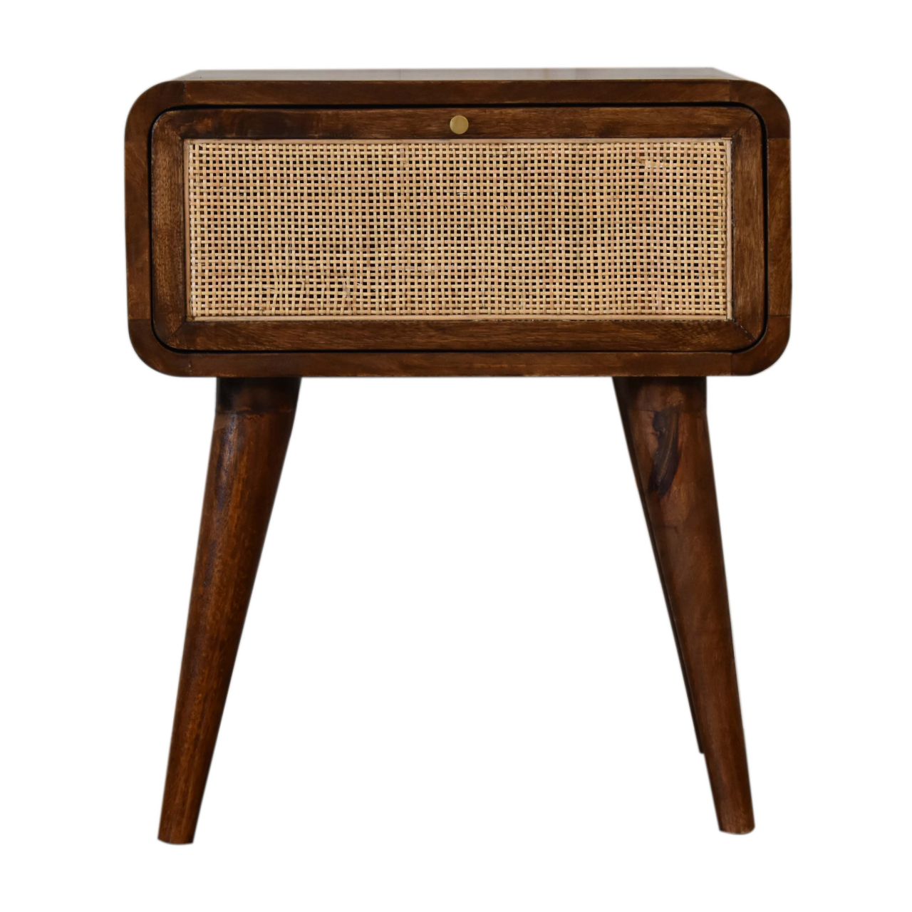chestnut woven bedside