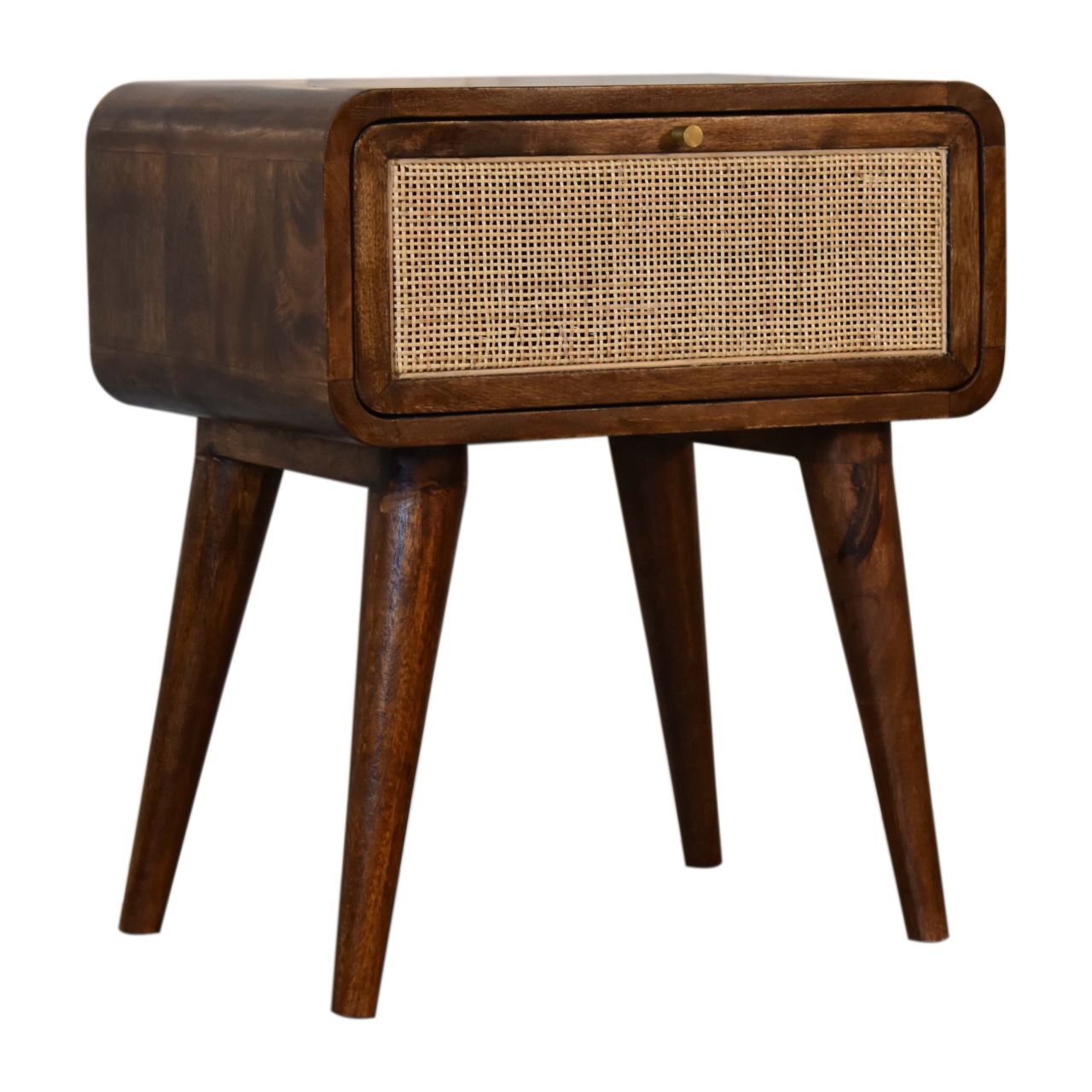 chestnut woven bedside