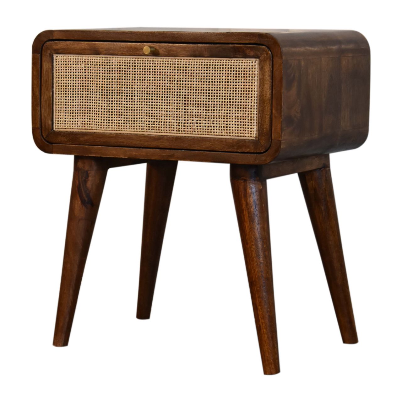 chestnut woven bedside