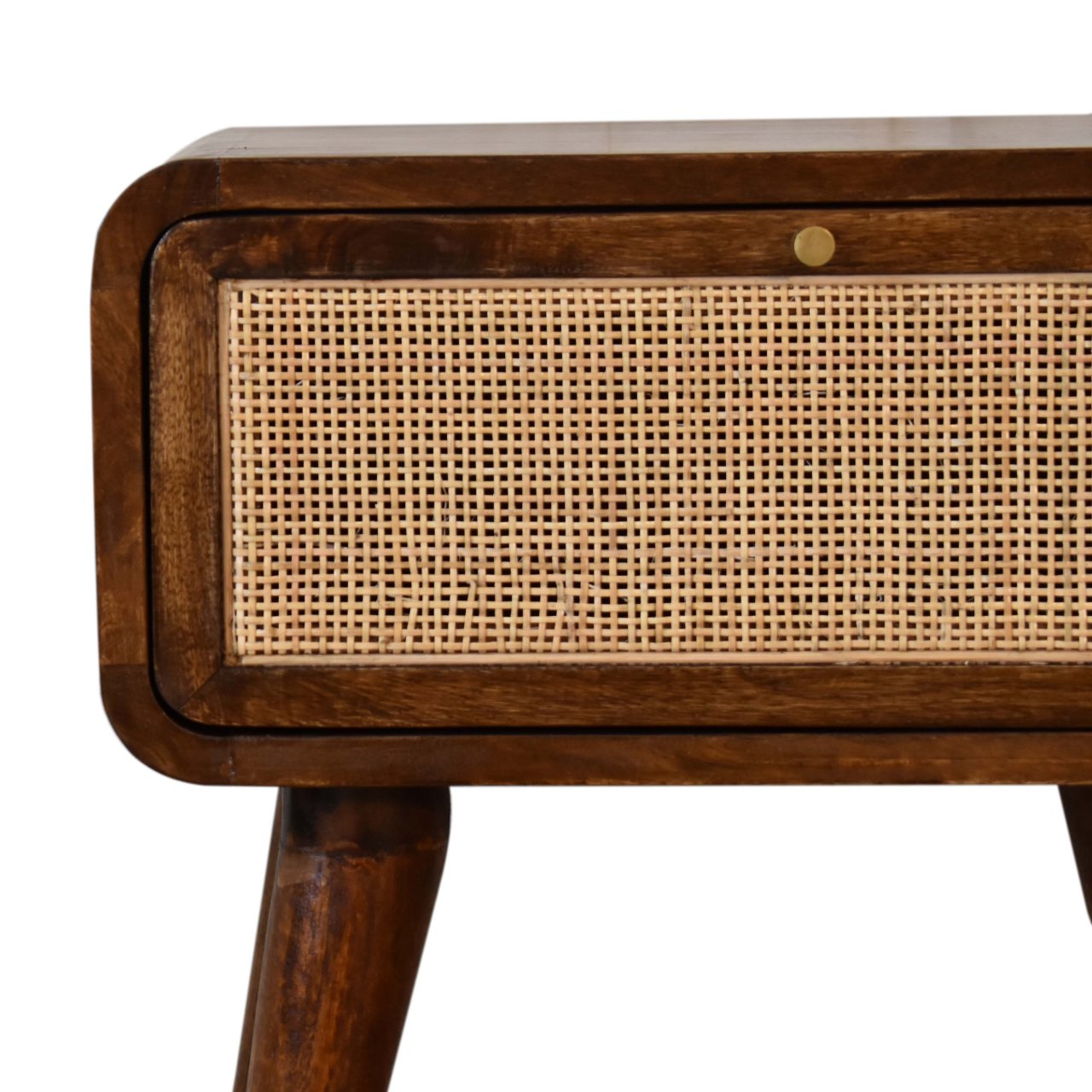 chestnut woven bedside
