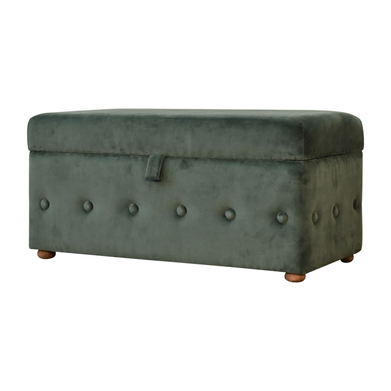 emerald green cotton velvet ottoman