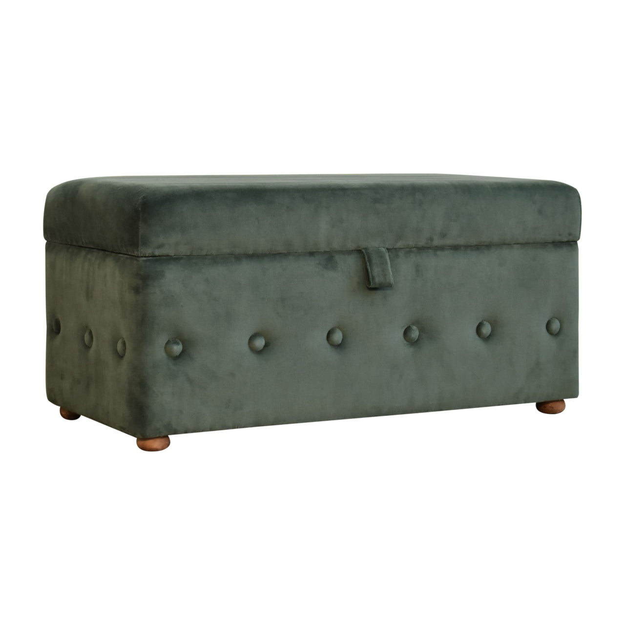 emerald green cotton velvet ottoman