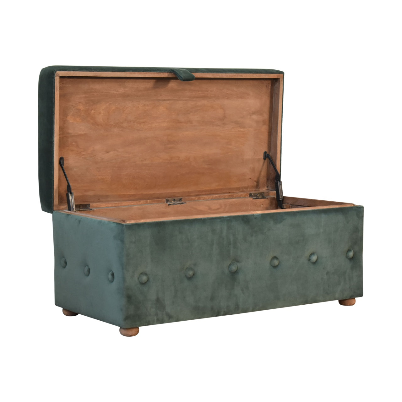 emerald green cotton velvet ottoman