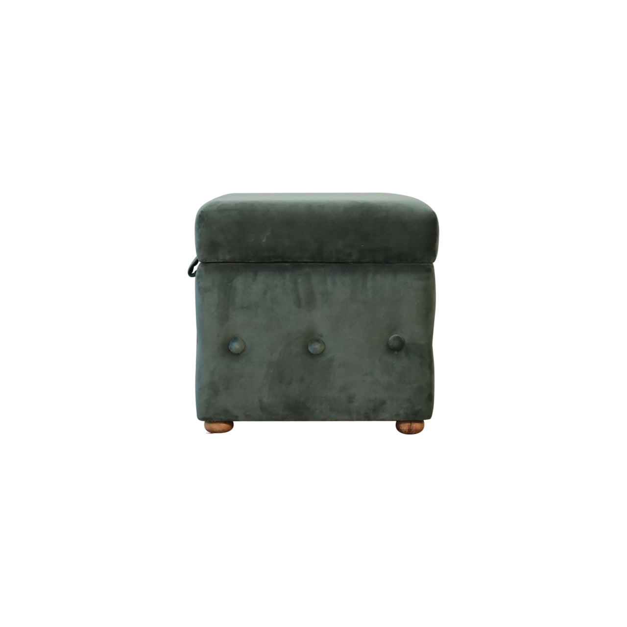 emerald green cotton velvet ottoman