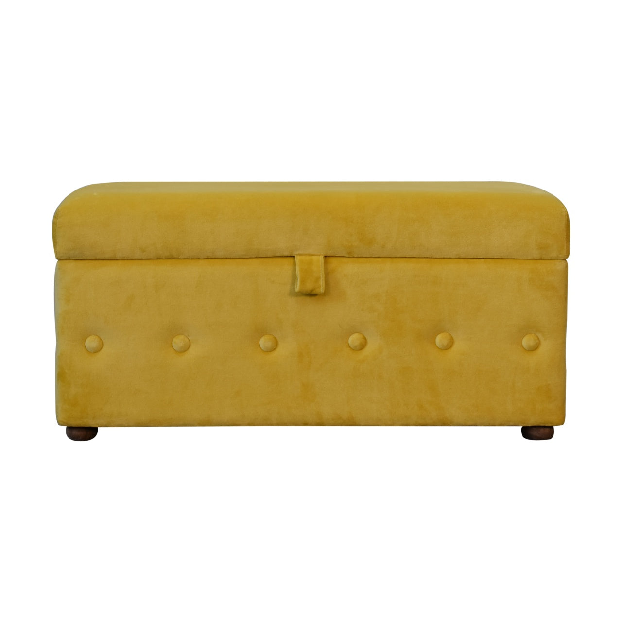 mustard yellow cotton velvet ottoman