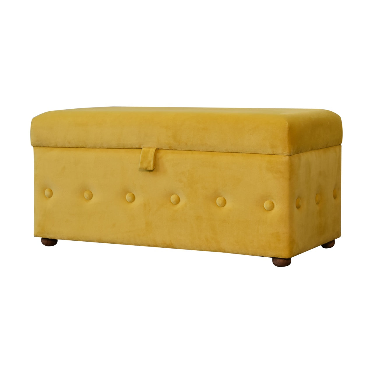 mustard yellow cotton velvet ottoman