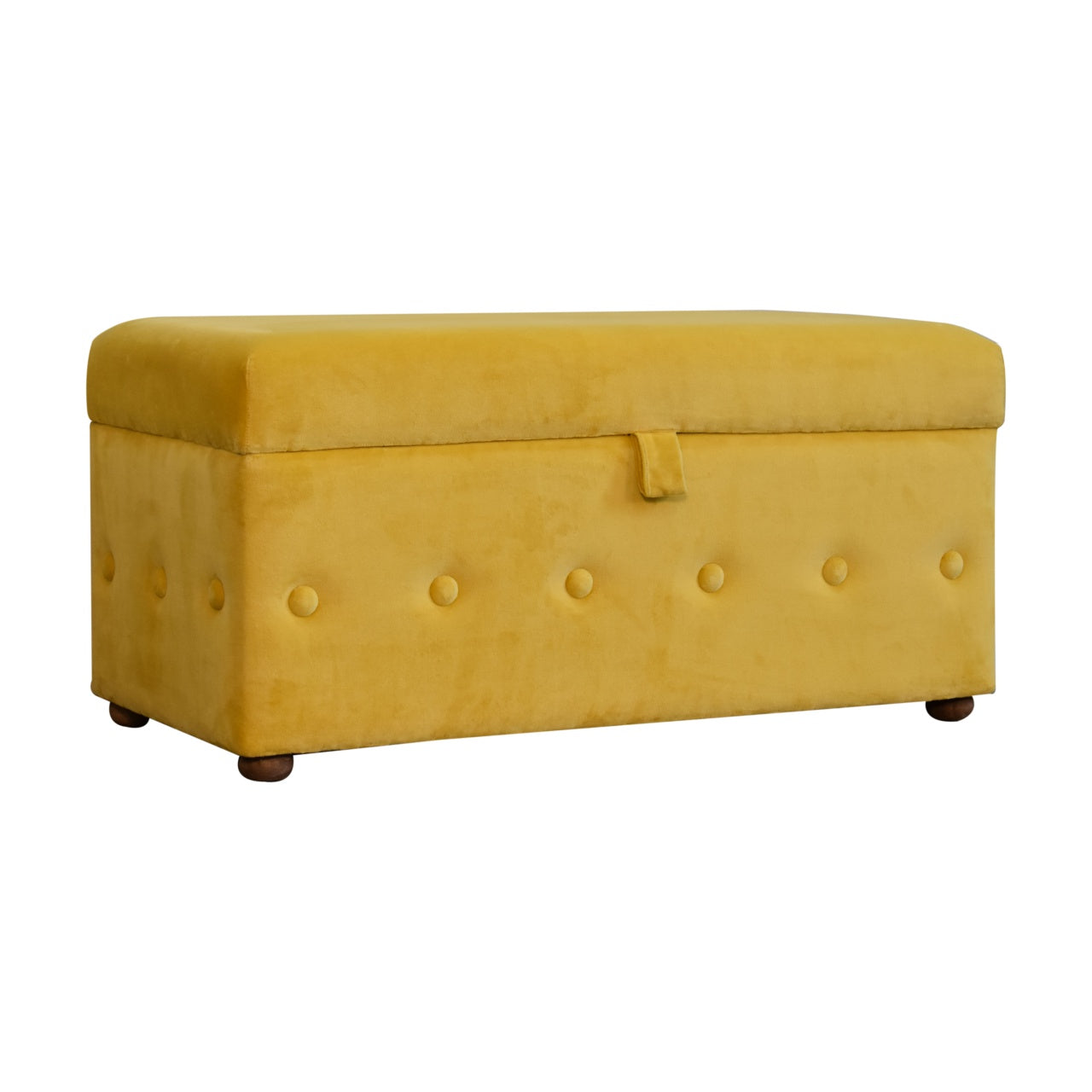 mustard yellow cotton velvet ottoman