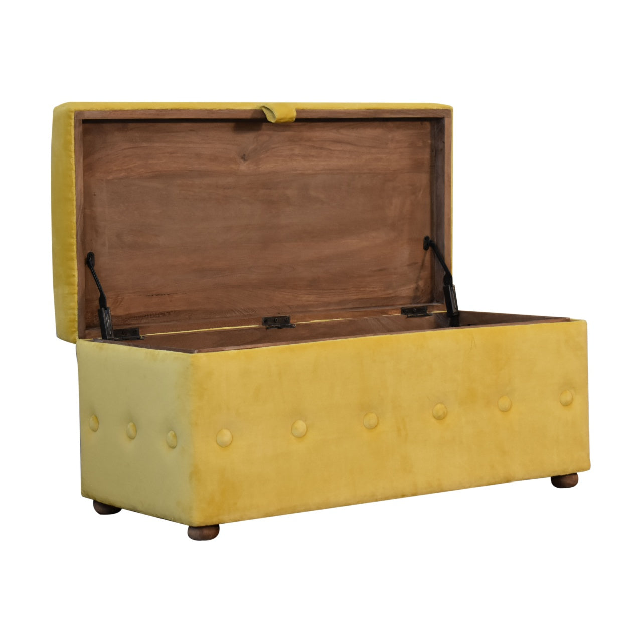 mustard yellow cotton velvet ottoman