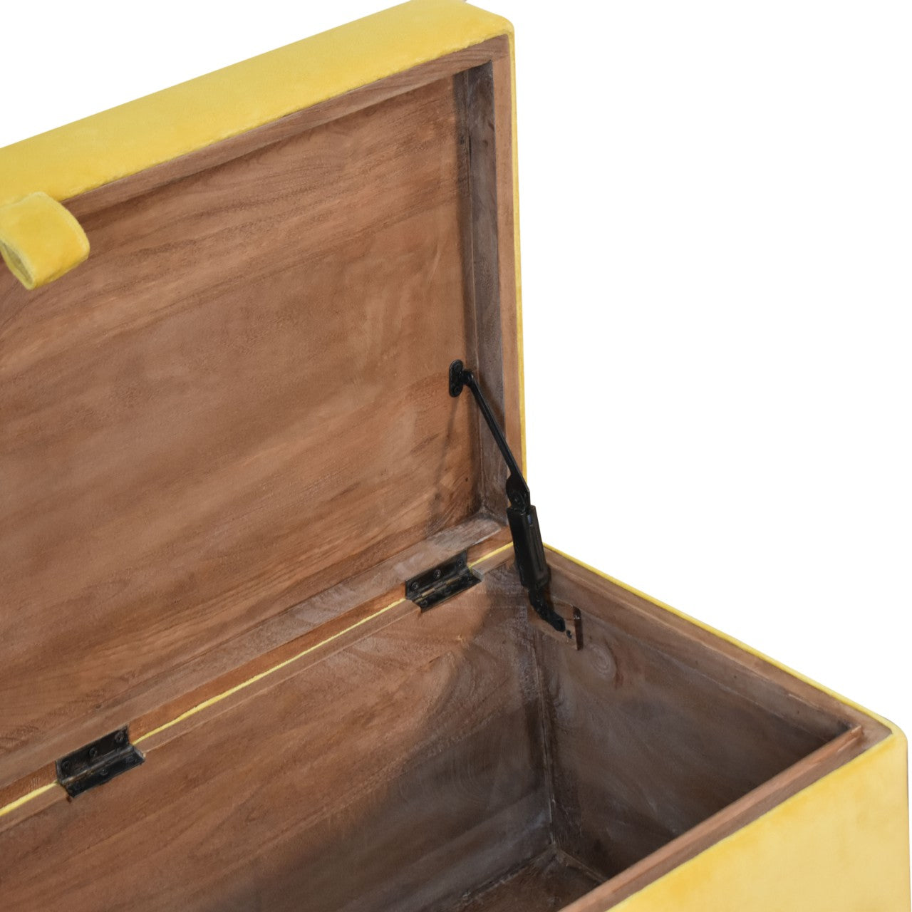 mustard yellow cotton velvet ottoman