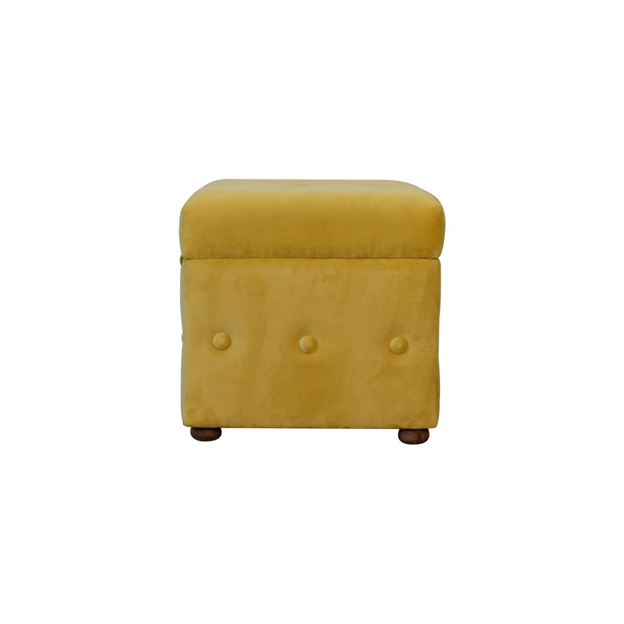 mustard yellow cotton velvet ottoman