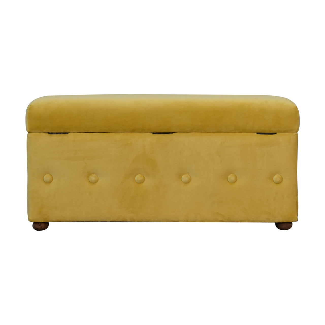 mustard yellow cotton velvet ottoman