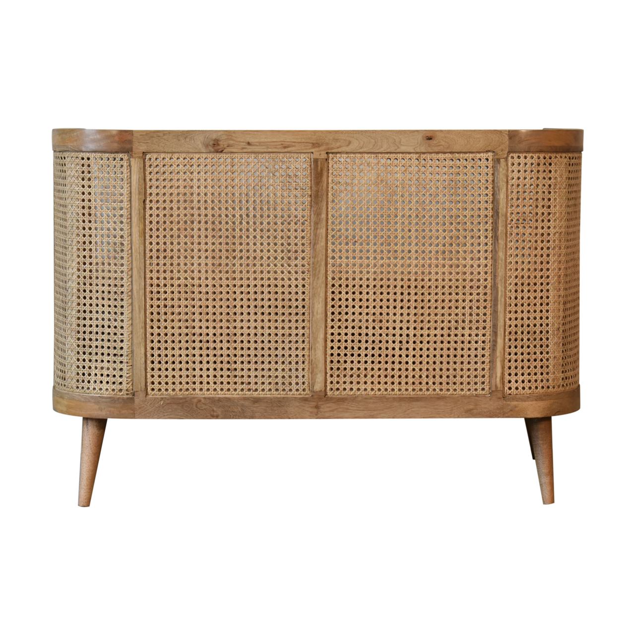 grey tweed rattan sofa