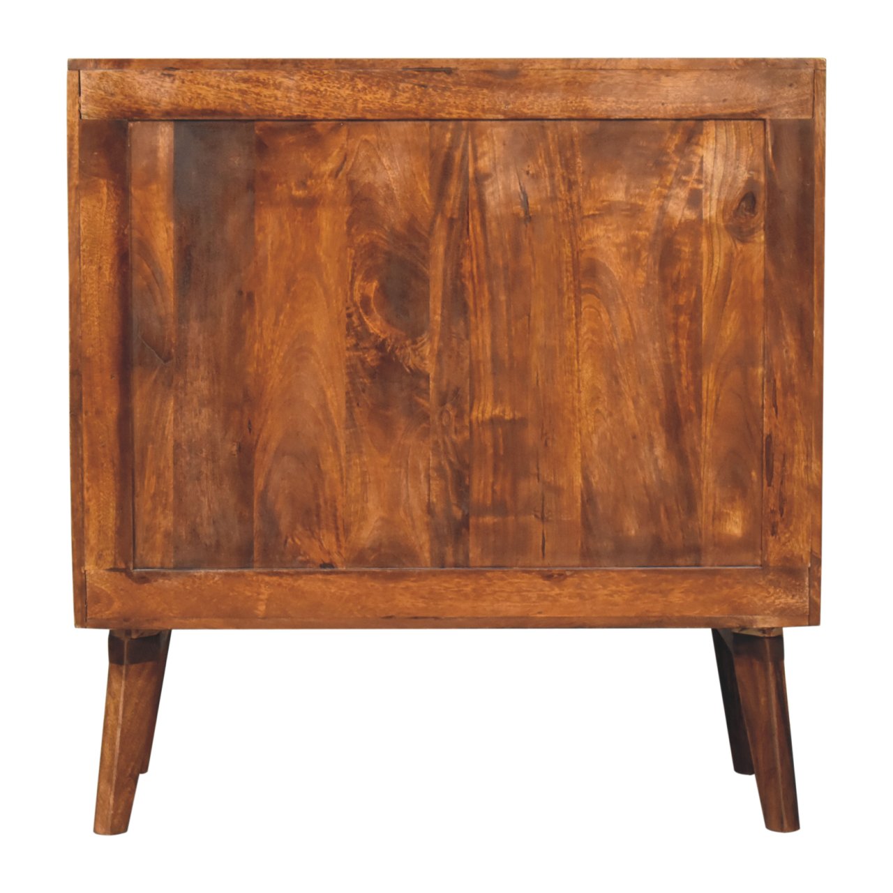 chestnut cubed brass inlay cabinet