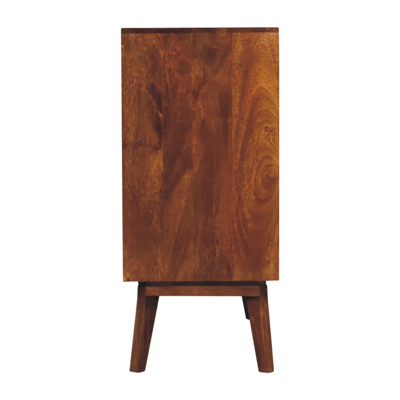 chestnut cubed brass inlay cabinet