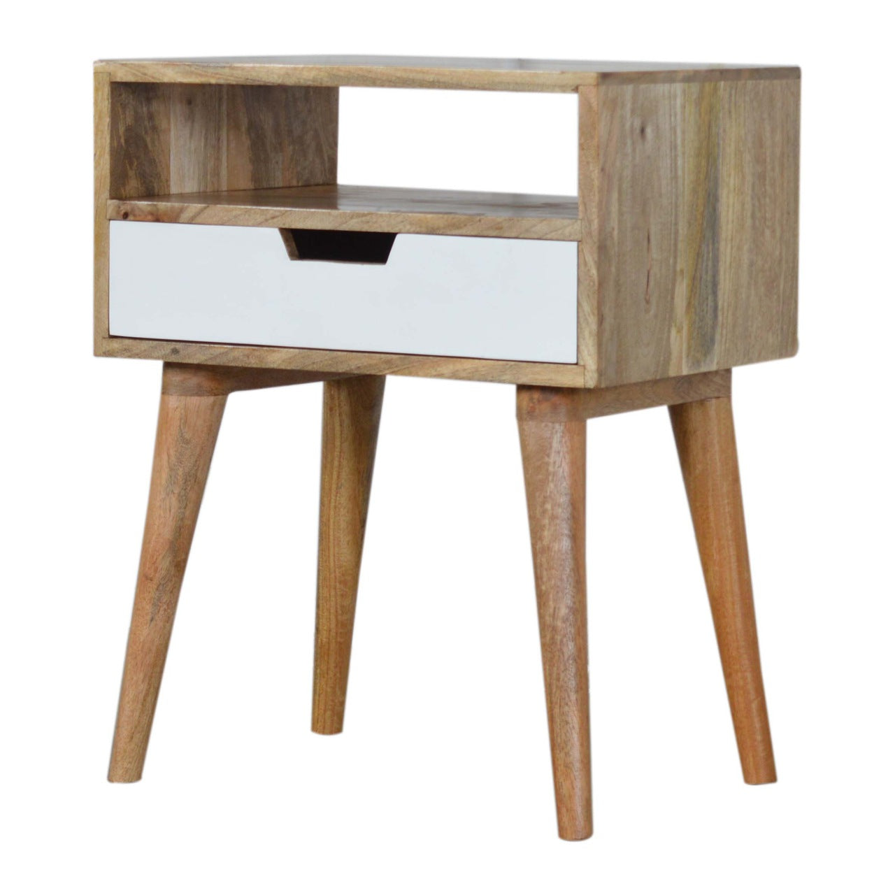 grey nordic style 1 drawer bedside