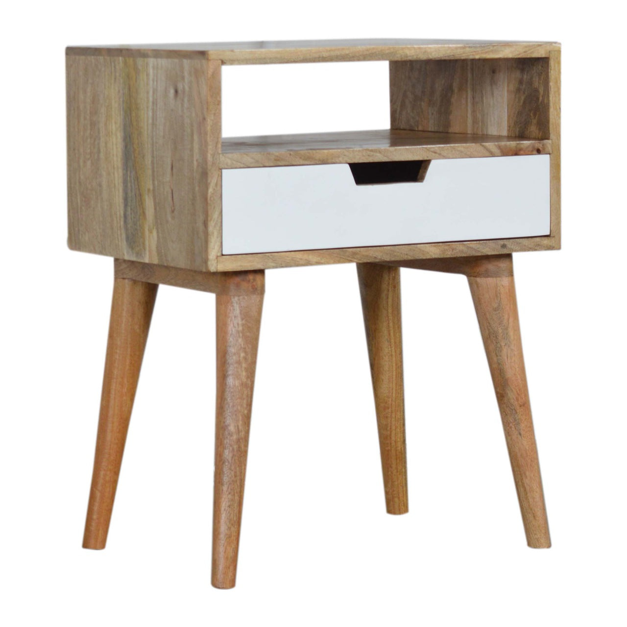 grey nordic style 1 drawer bedside