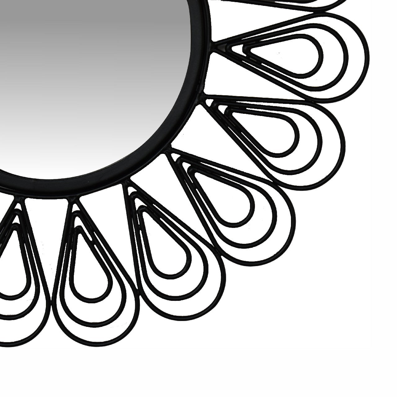 black coated wired flower mirror