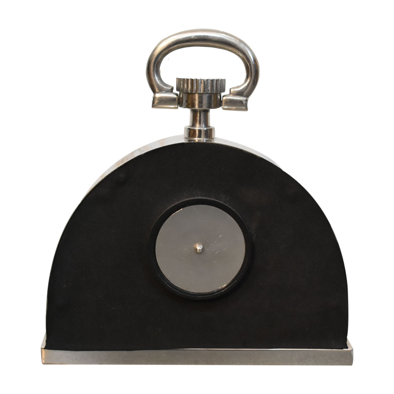 black and chrome clock