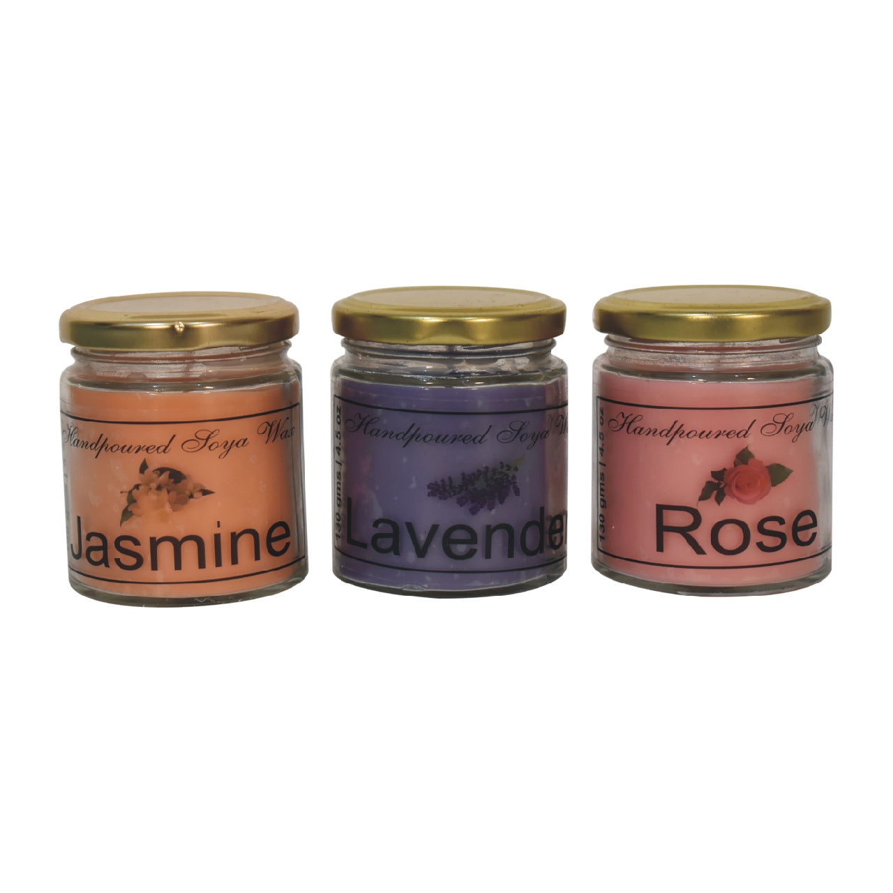 candle gift set of 3 jasmine lavender rose