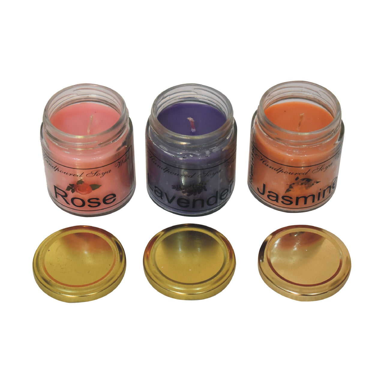 candle gift set of 3 jasmine lavender rose
